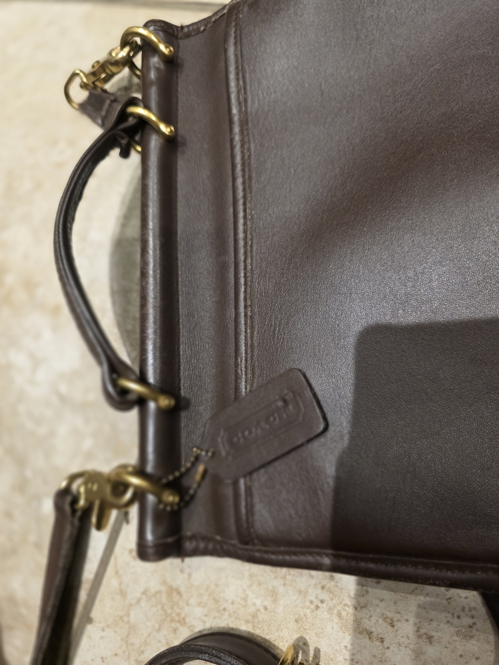 VINTAGE Coach Brown Leather Willis Bag - Picture 10 of 16